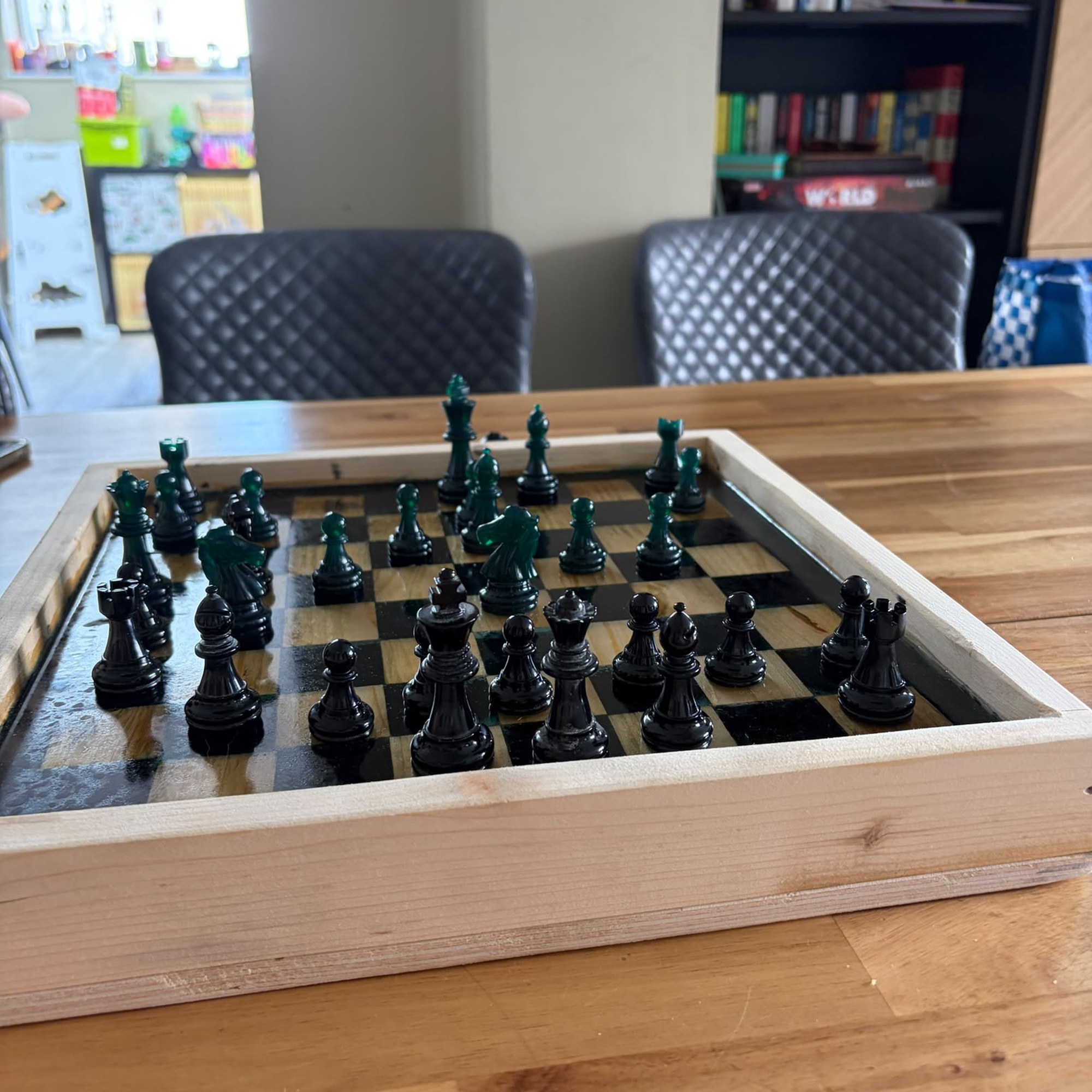 Bespoke Chess Board & Pieces detail